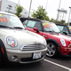 A line of Minis at a used car lot